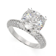 Daria Cushion Cut Pave 6 Prong Engagement Ring Setting - Nivetta